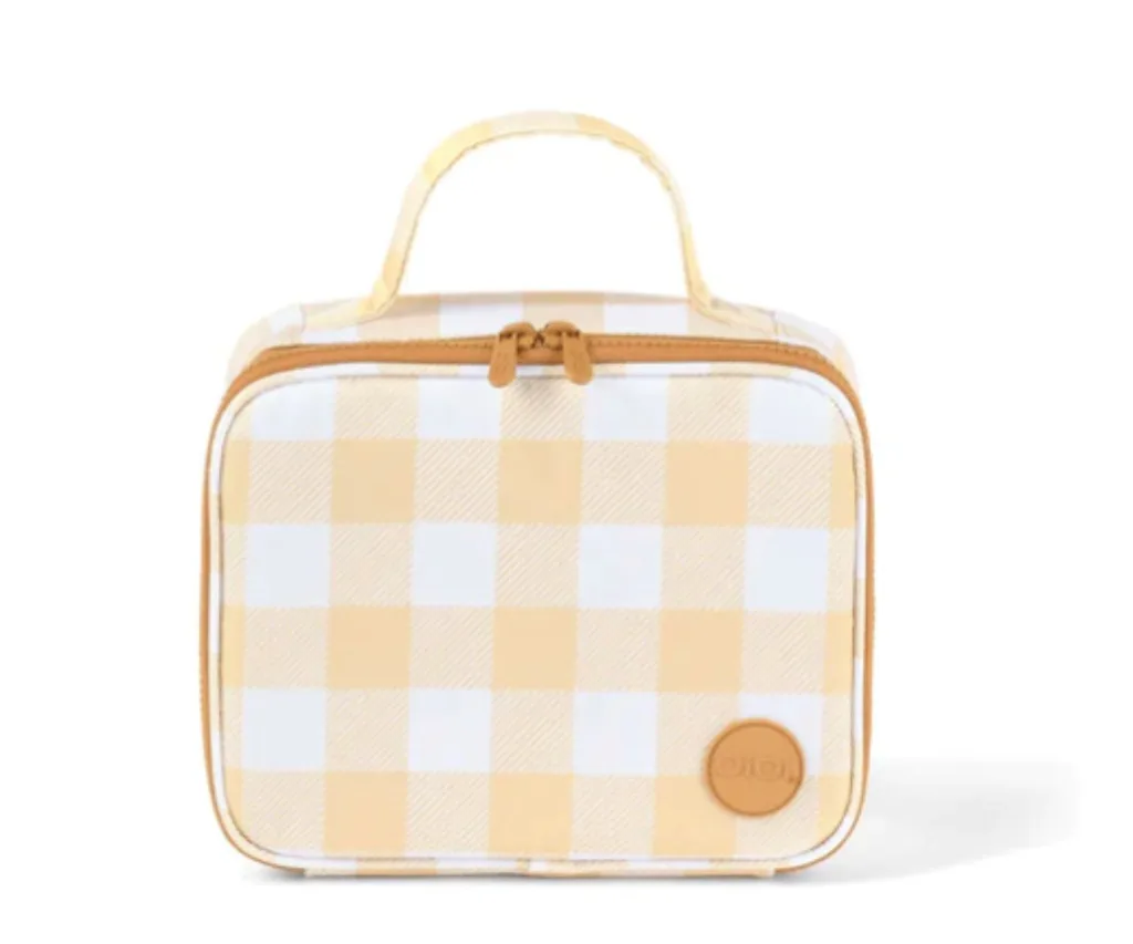 Mini Insulated Lunch Bag in gingham pattern