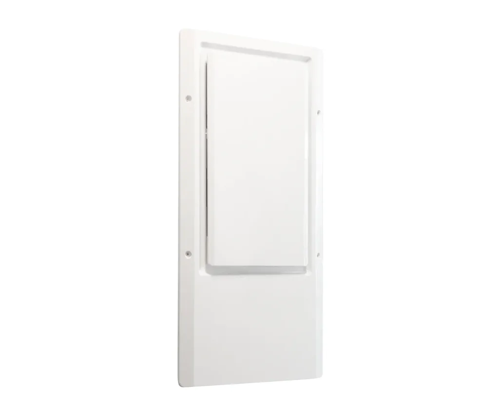 White, wall-mounted dehumidifier