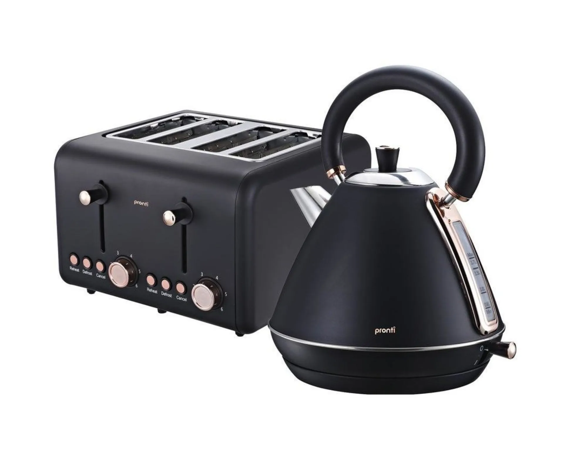pronti-rose-trim-kettle-toaster-black
