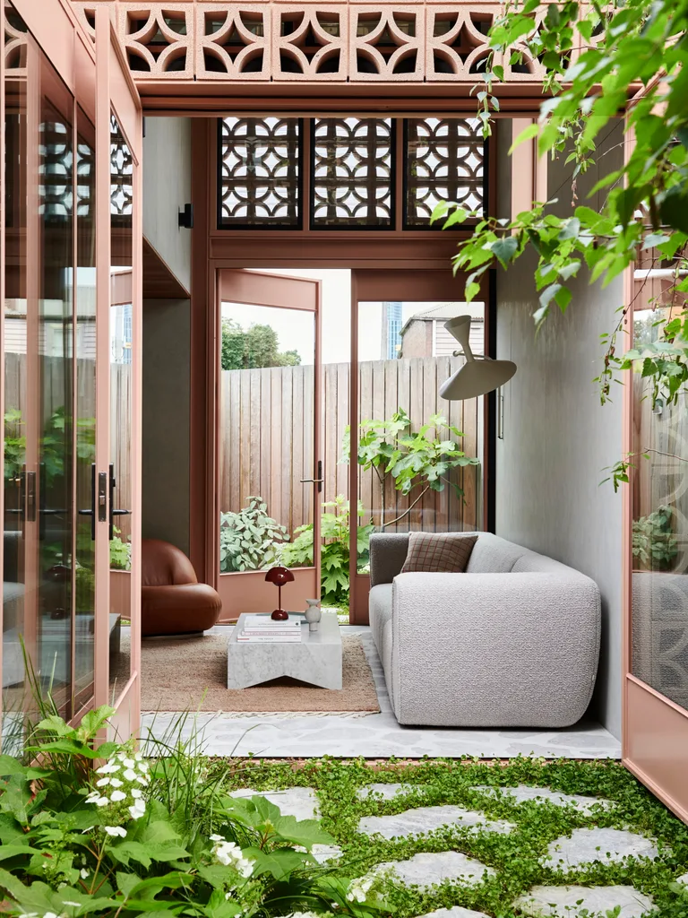 Cremorne weatherboard internal garden and living area