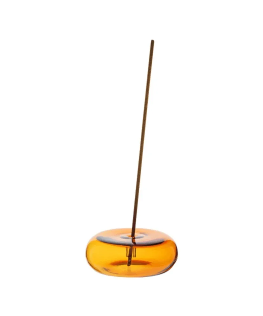 Orange glass incense holder from Maison Balzac