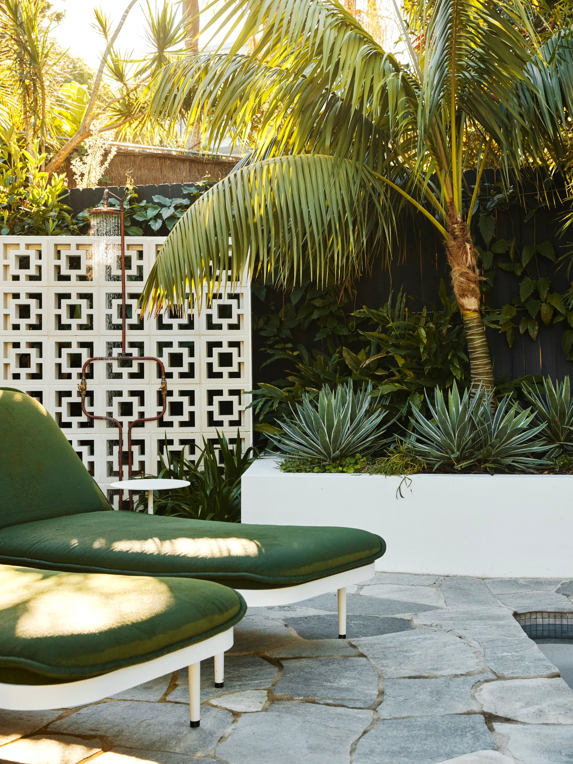 contemporary-palm-springs-mid-century-entertainer-sun-lounger-green-pool-area