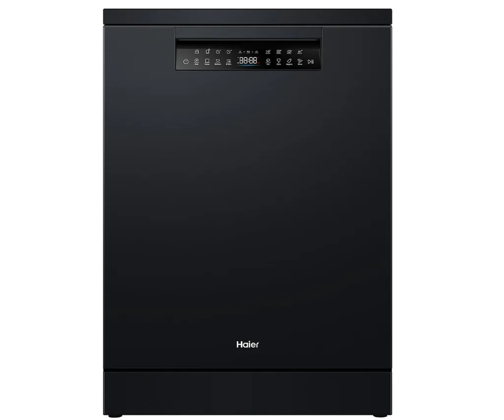 Haier Freestanding Dishwasher with Steam Black.