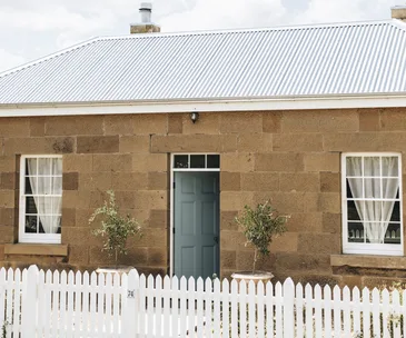 The façade of Petit Chateau, accommodation in Tasmania