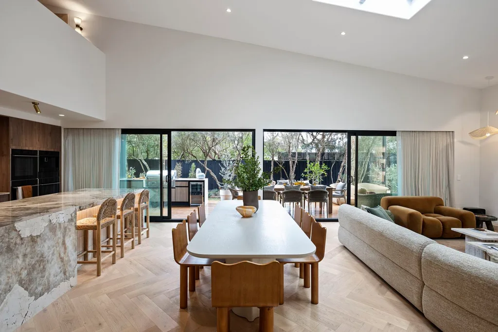 The open-plan living, kitchen and dining in Courtney and Grant's house on The Block