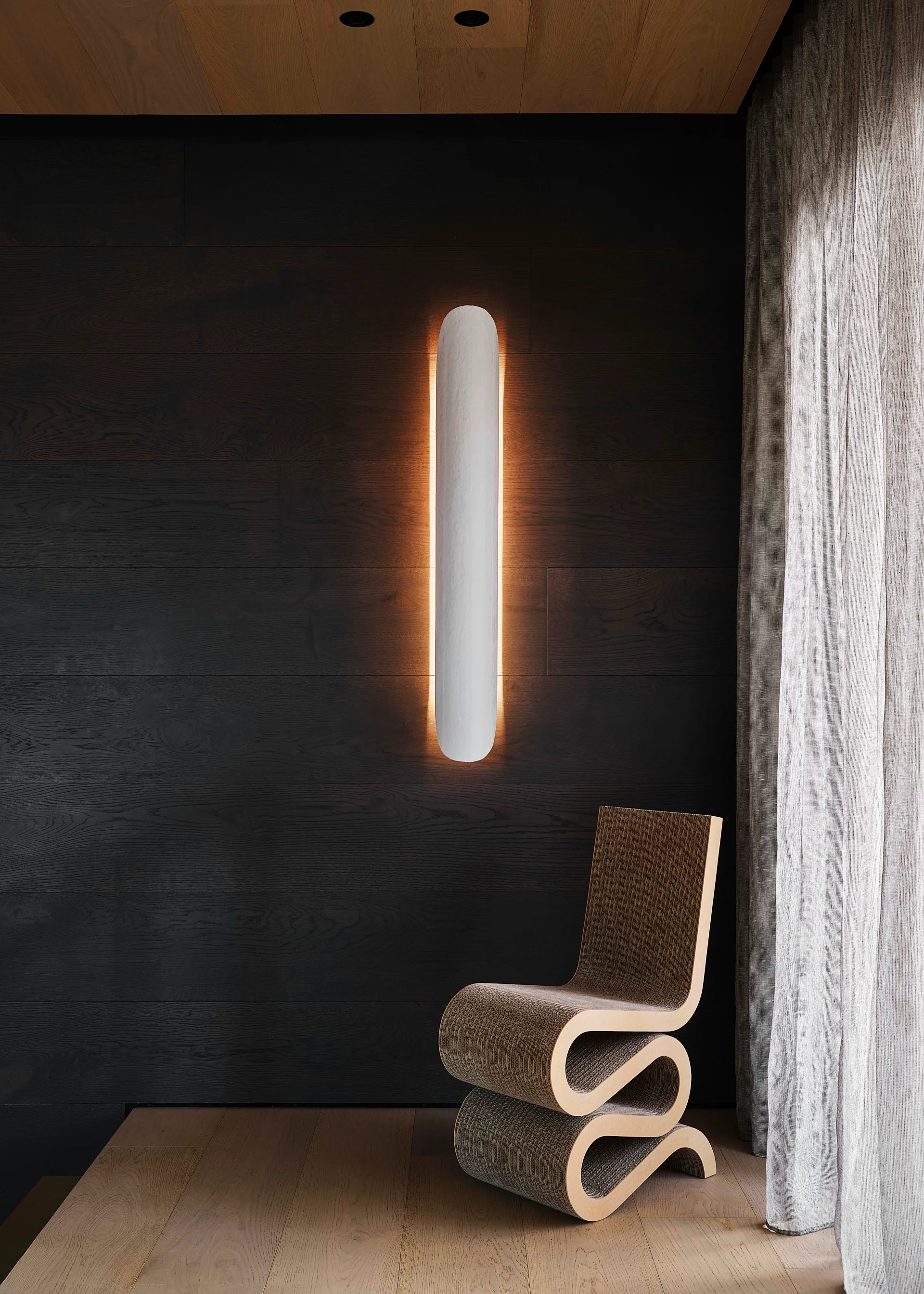 Moody materials in eye-popping shades - wiggle chair