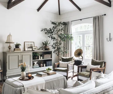 The living room in Danielle Symes' Adelaide Hills home