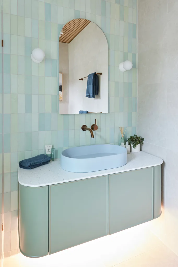 The Block ensuite reveal House 5 Kristian Mimi