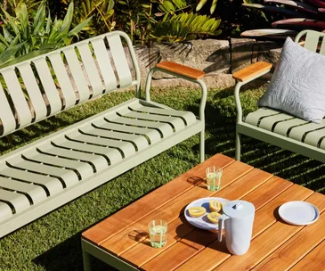 A sage green outdoor setting from Koala's new range