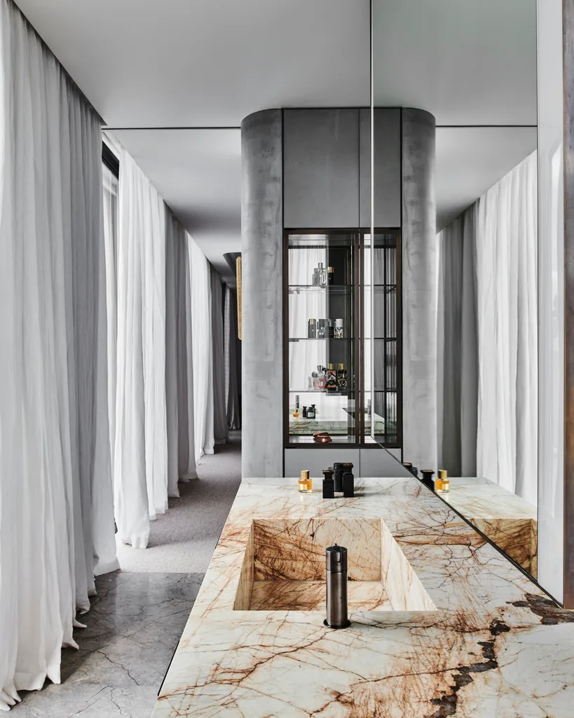 modern minimalist grey home ensuite