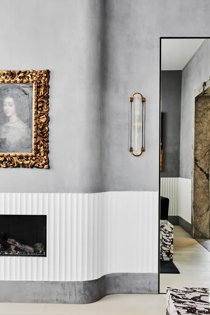 modern minimalist grey home gilded art