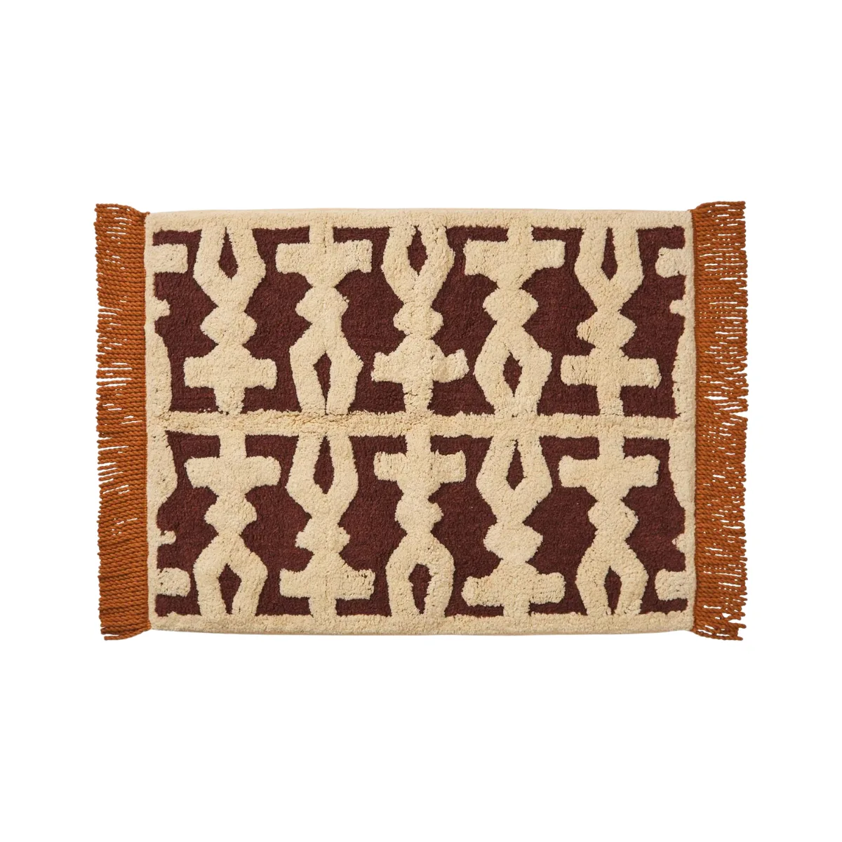 hand-tufted brown and beige bath mat from Sage x Clare