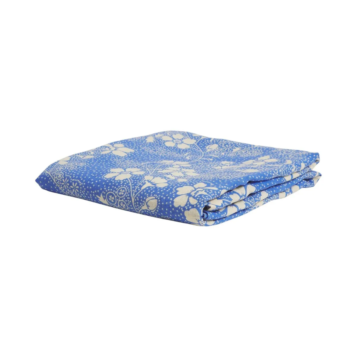 A blue floral table cloth from Sage x Clare