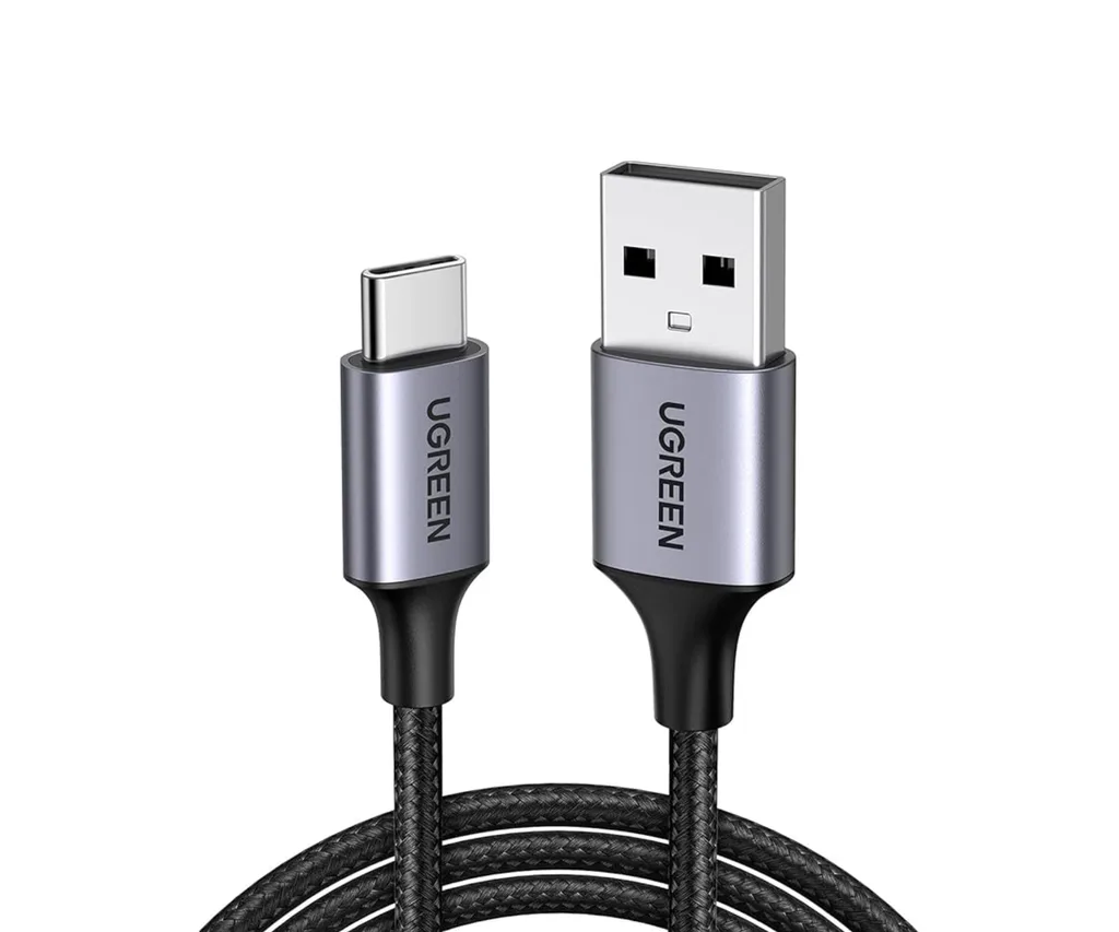 A UGREEN USB A to USB C braided nylon cable