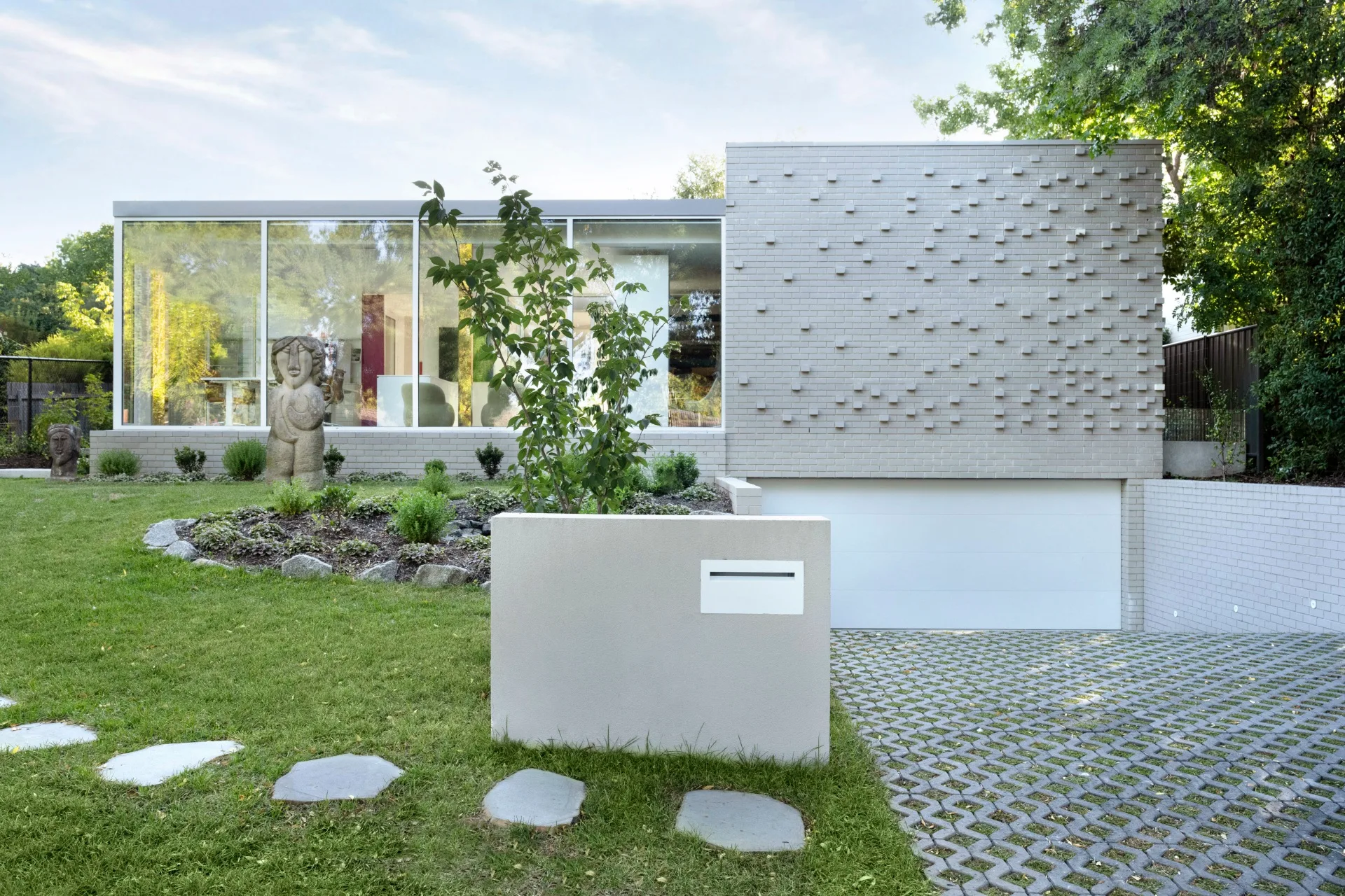The Brutalist-facade of a home in Canberra