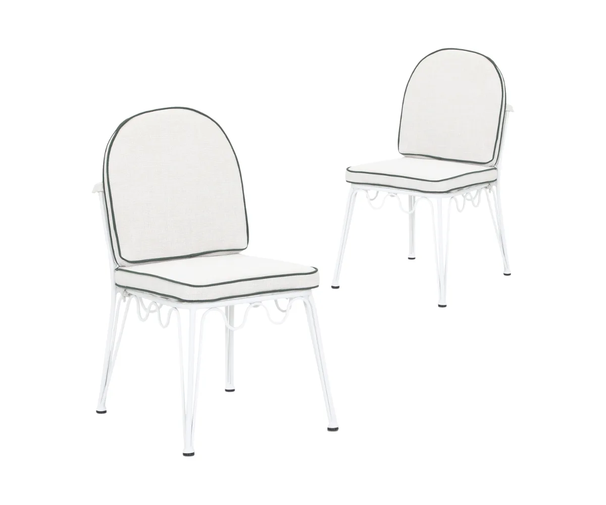 Shelly wavy steel outdoor chairs from Temple & Webster