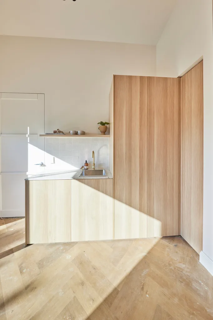 The Block Maddy and Charlotte guest bedroom kitchenette