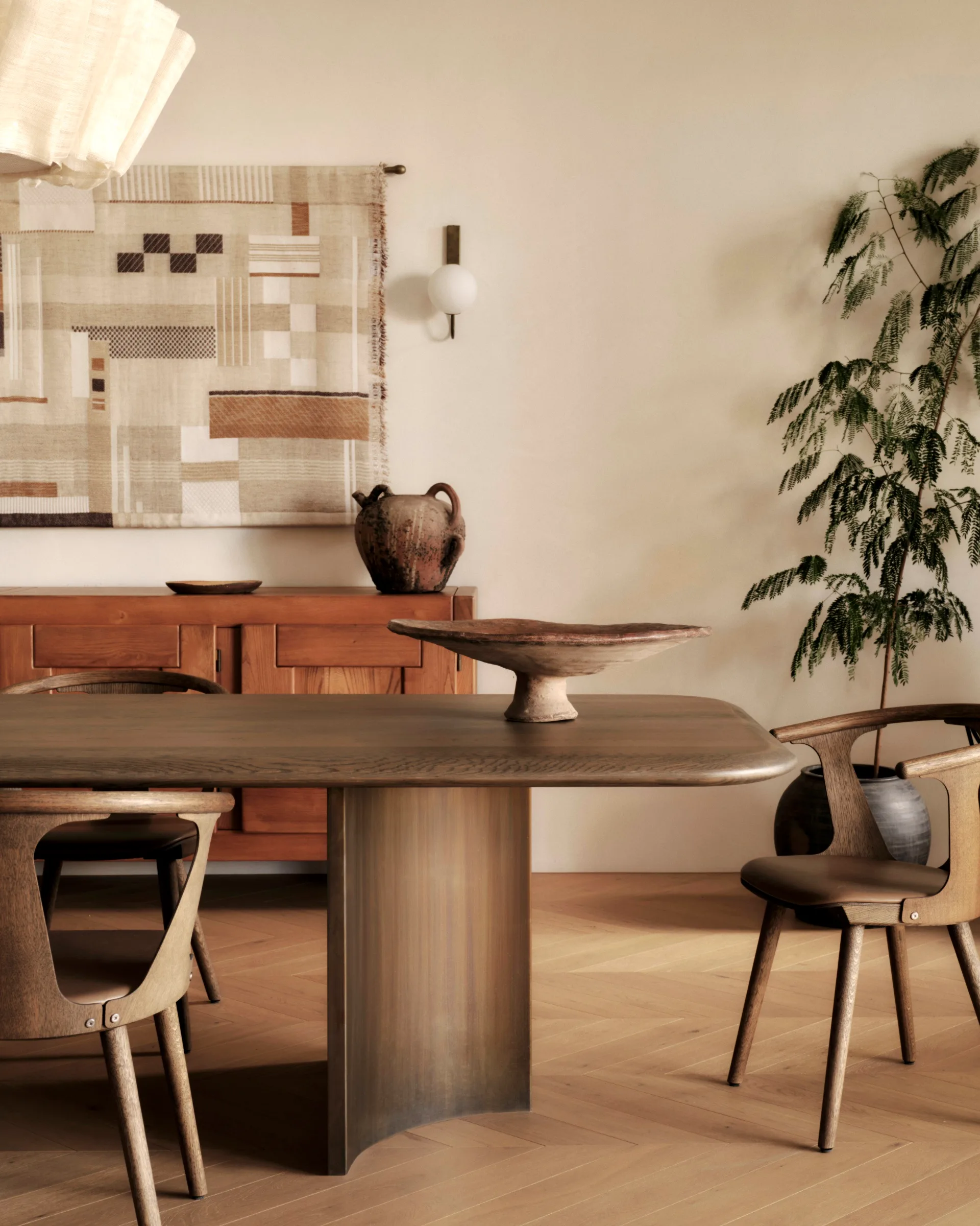 Neutral green dining styling ideas