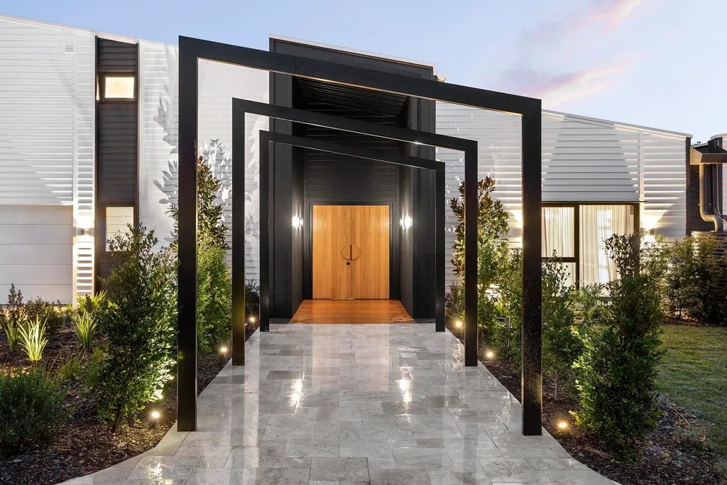 The modern exterior of Courtney and Grant's renovated home on The Block