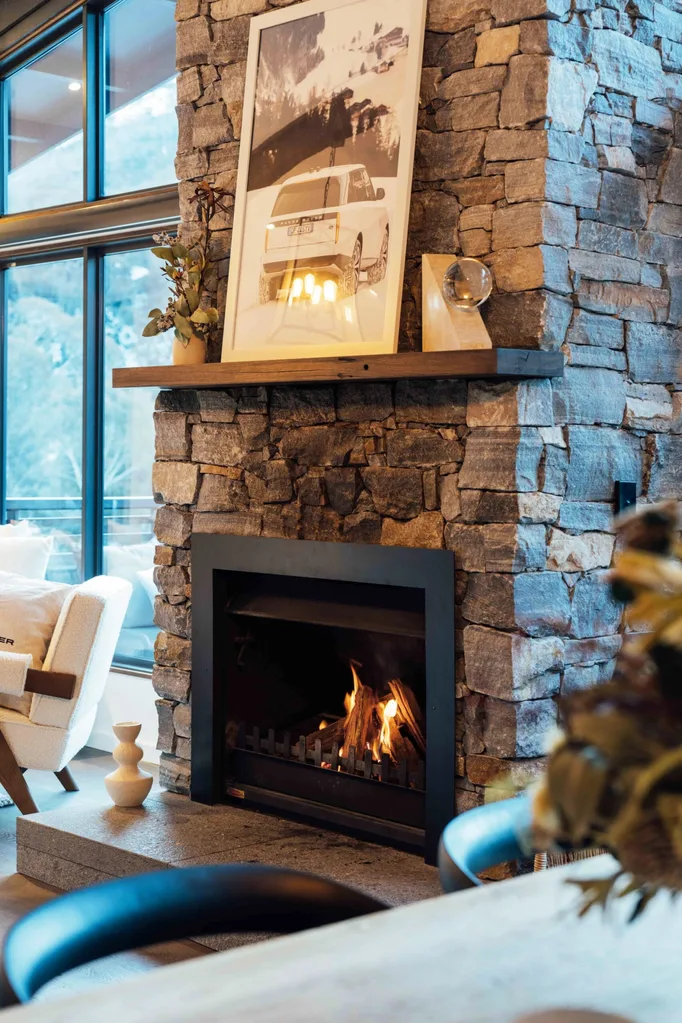 Thredbo lodge fireplace