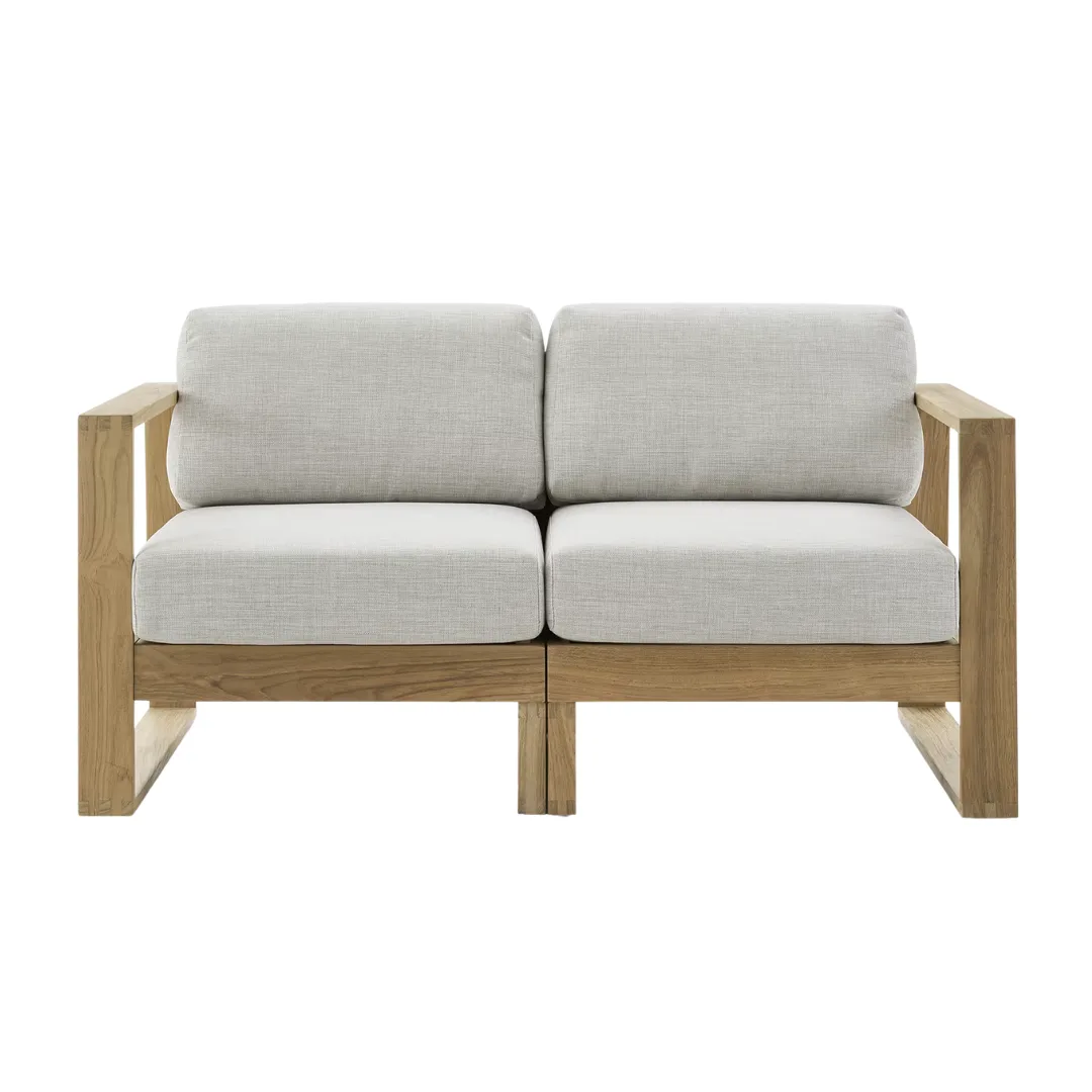 Rio Outdoor Teak 2 Seater Sofa by Castlery