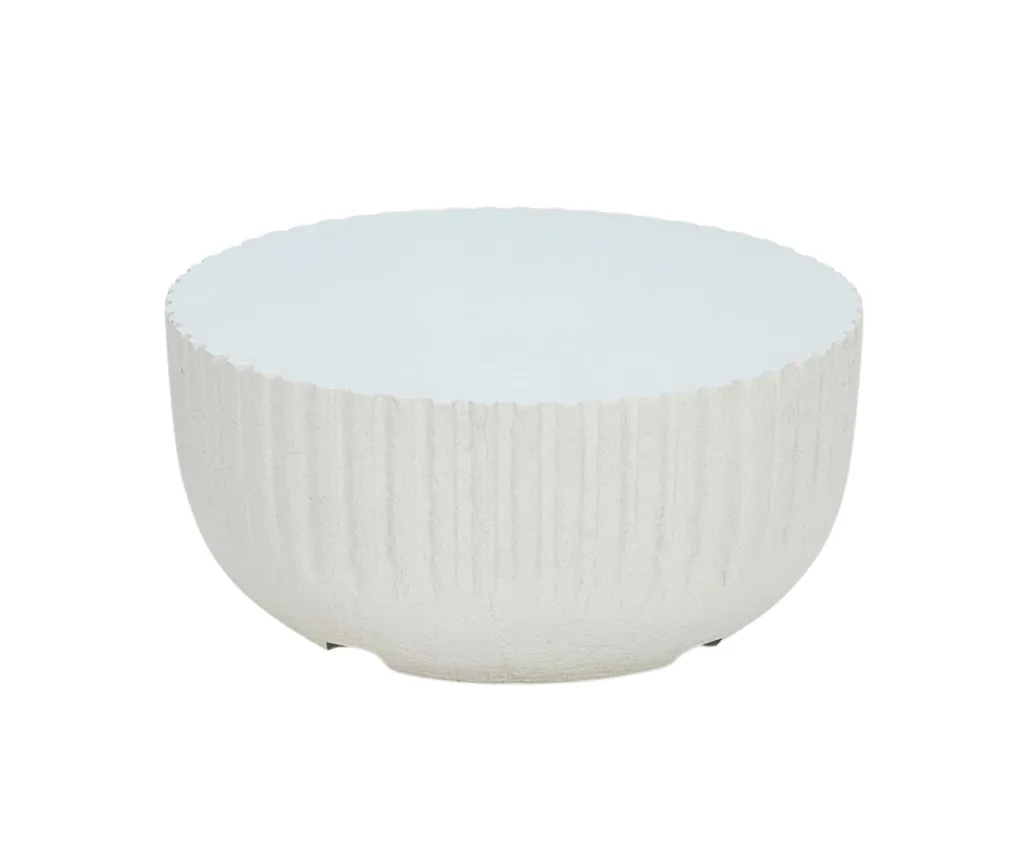 A white round outdoor coffee table from Freedom