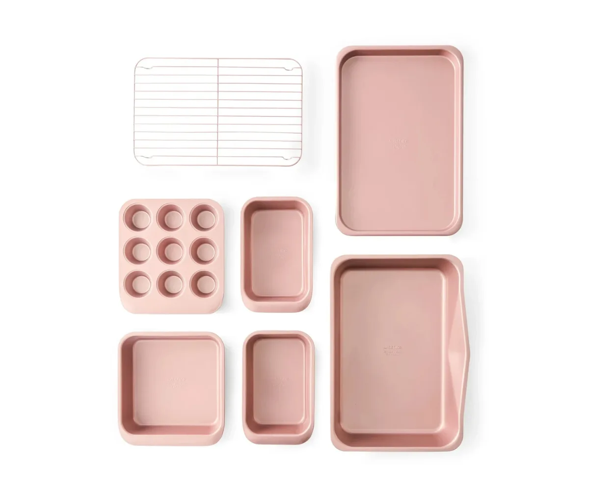 A pink bakeware set