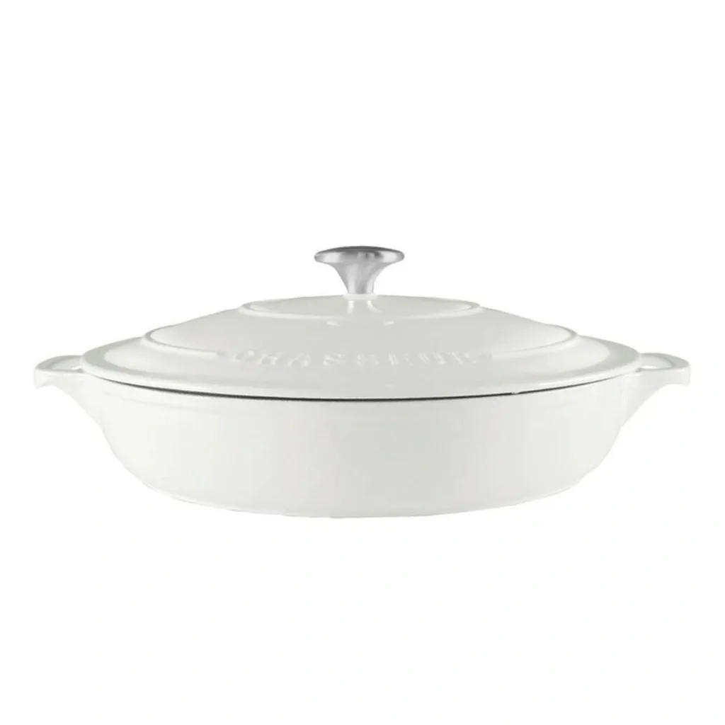 White casserole dish