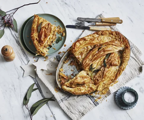 This indulgent filo dish makes stuffing the star of the show