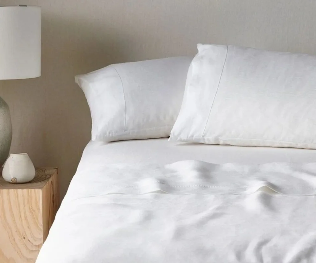 House & Garden collection Sandy Cape Belgian linen sheets in White