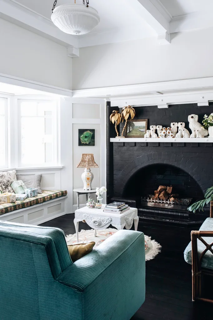 Formal sitting room with heirlooms and custom-made cushions