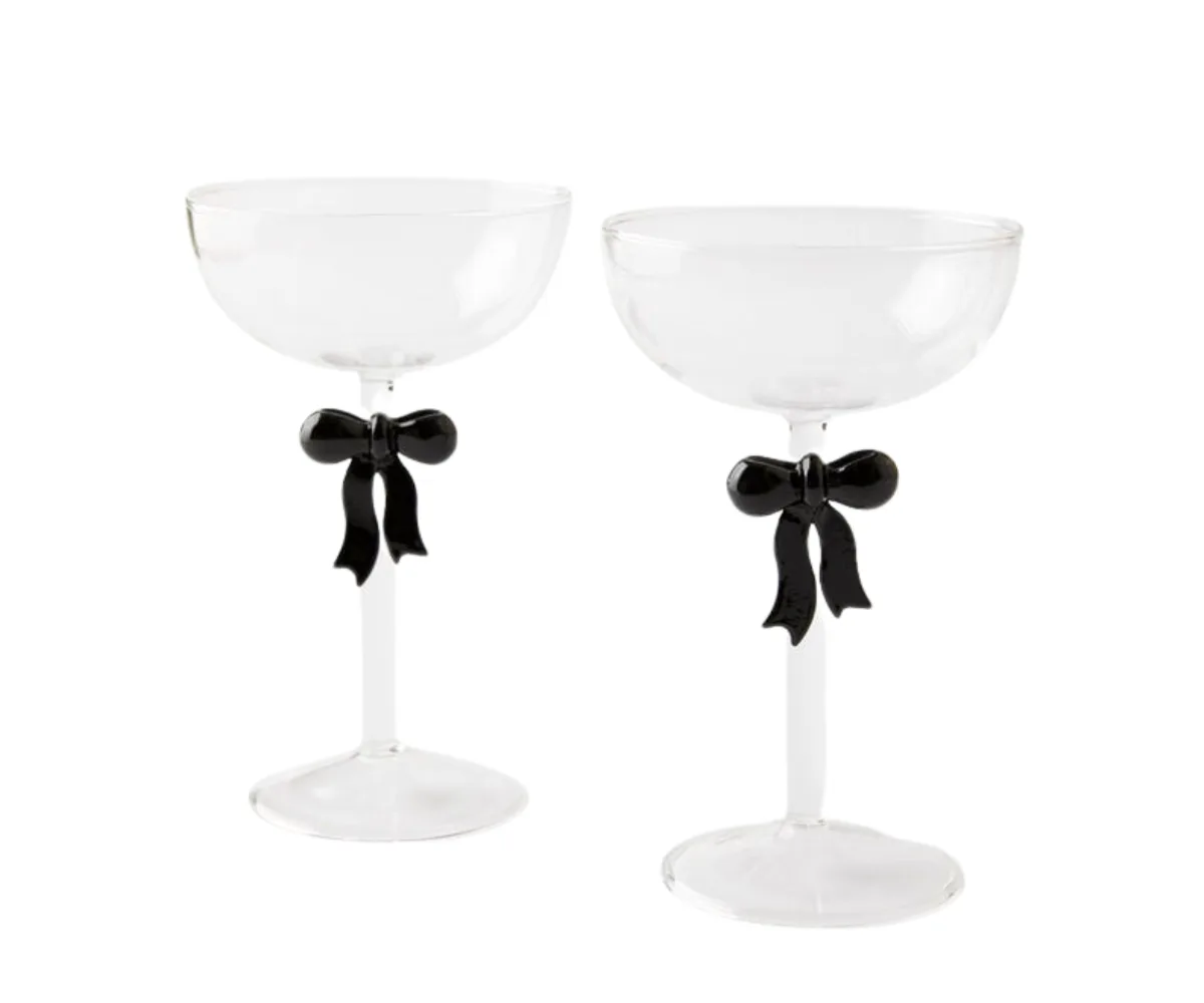 Cotton On martini glasses with bows