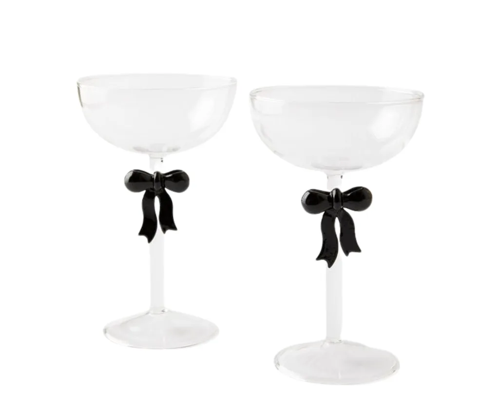 Cotton On martini glasses with bows