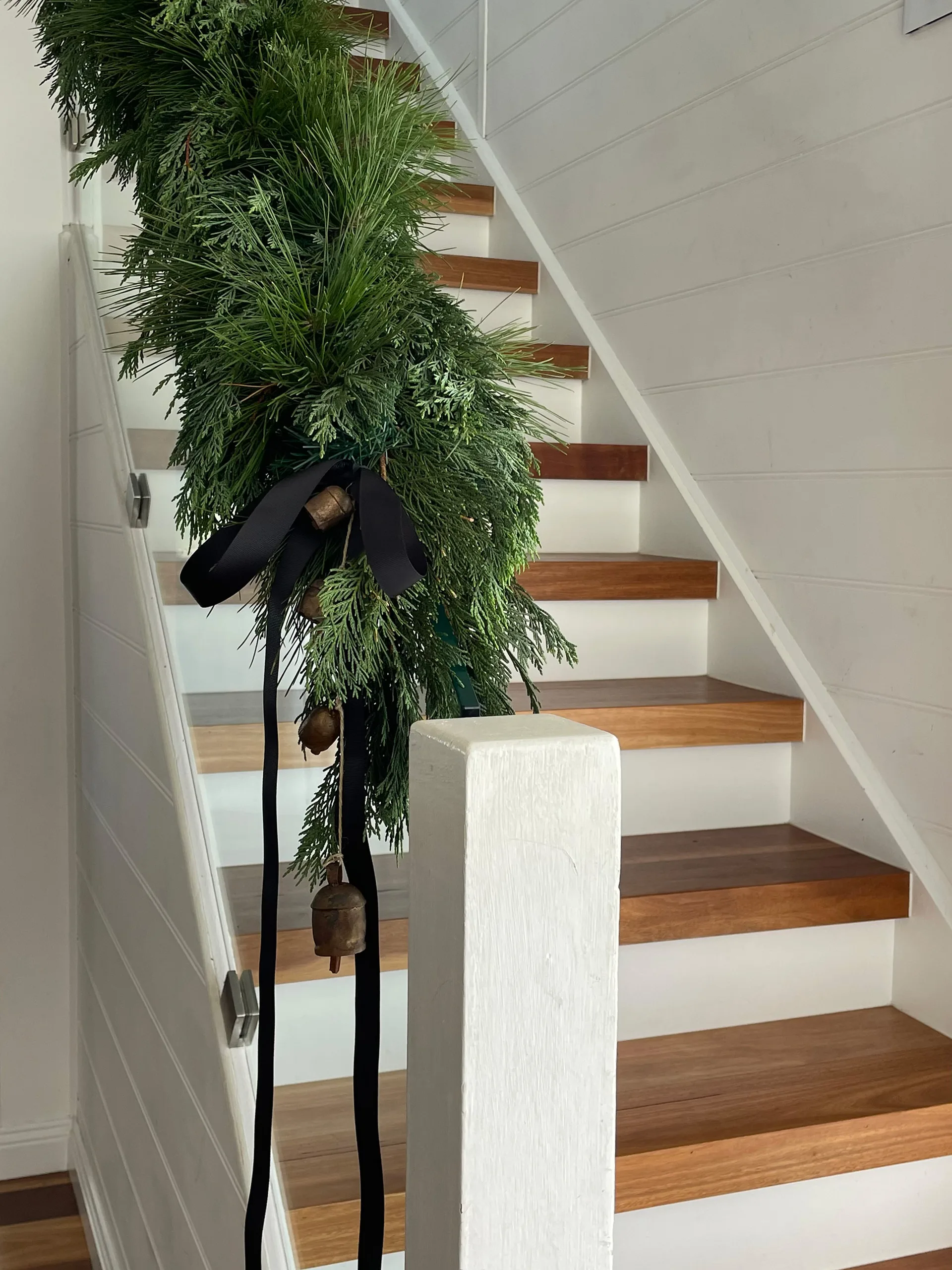 pool noodle staircase garland