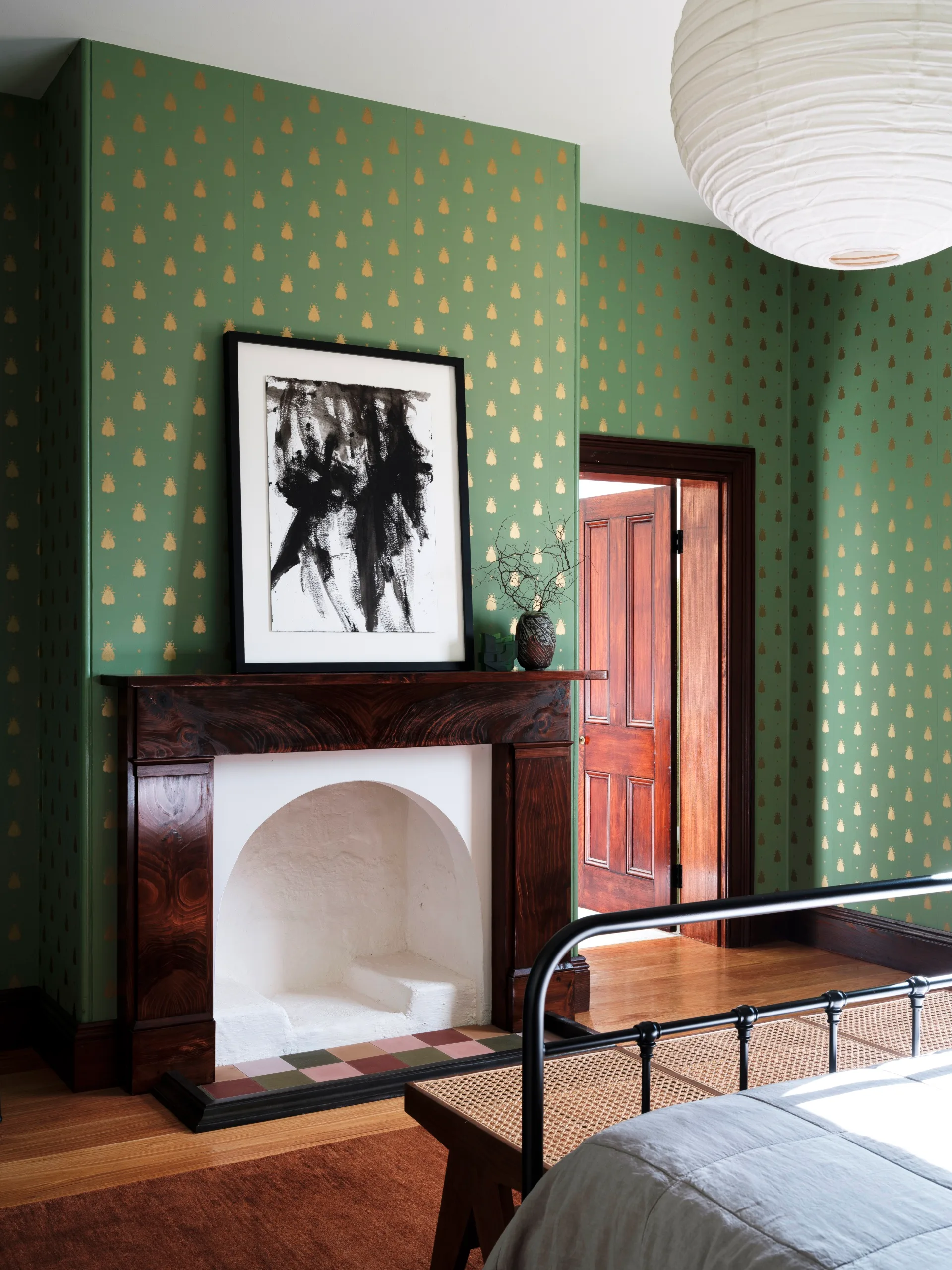 Southern NSW homestead bedroom fireplace