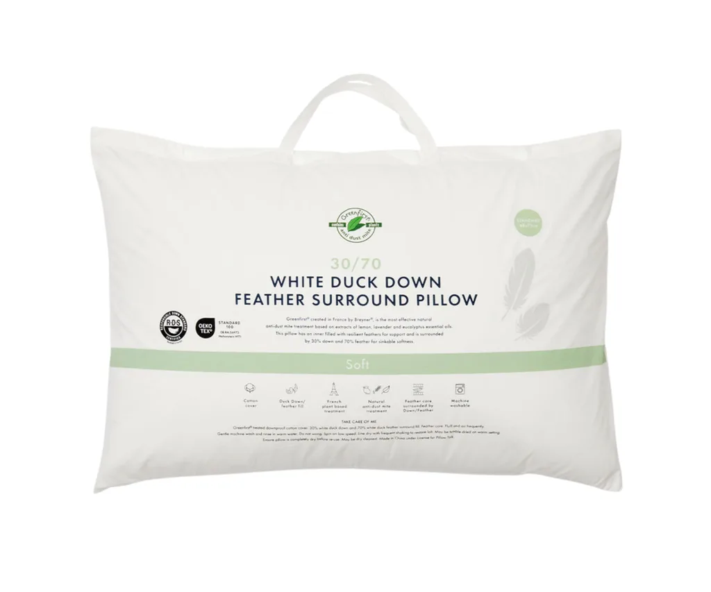 A feather-down pillow