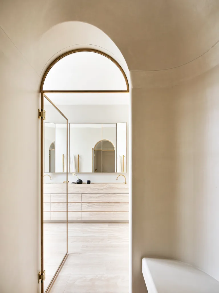 Coastal holiday home arch doorway