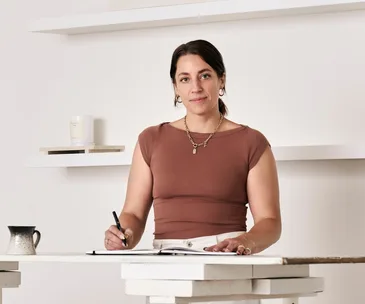 Woman in a studio making jewellery