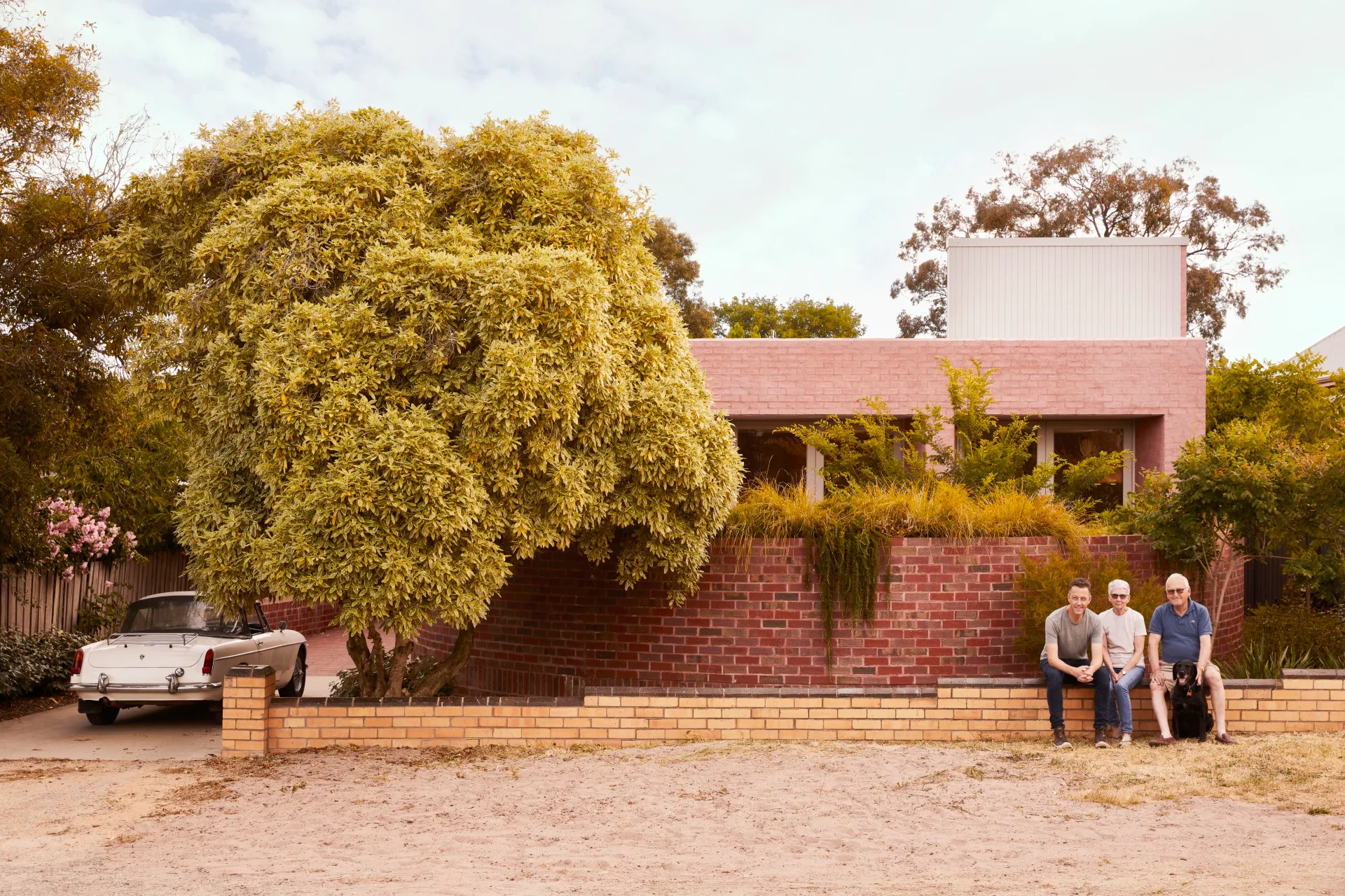 Retro bungalow home exterior