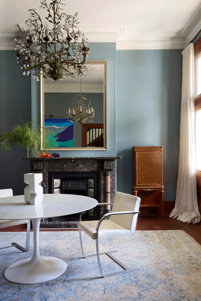 Terrace blue interior design dining chair