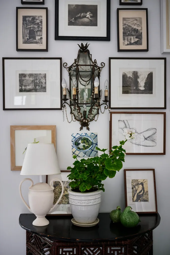 A gallery wall of sketches