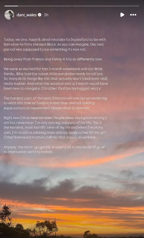 Dani Wales statement on returning to The Block