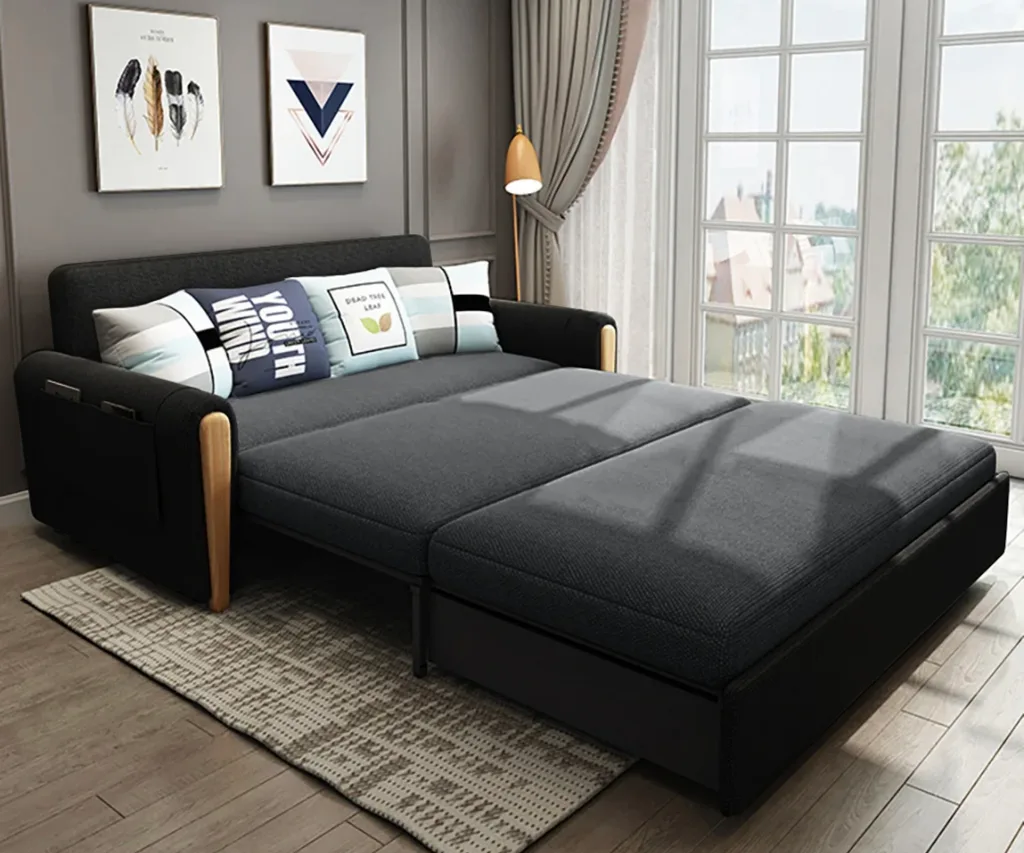 Homary's 2080mm Full Sleeper Sofa Upholstered Convertible Sofa Bed with storage.