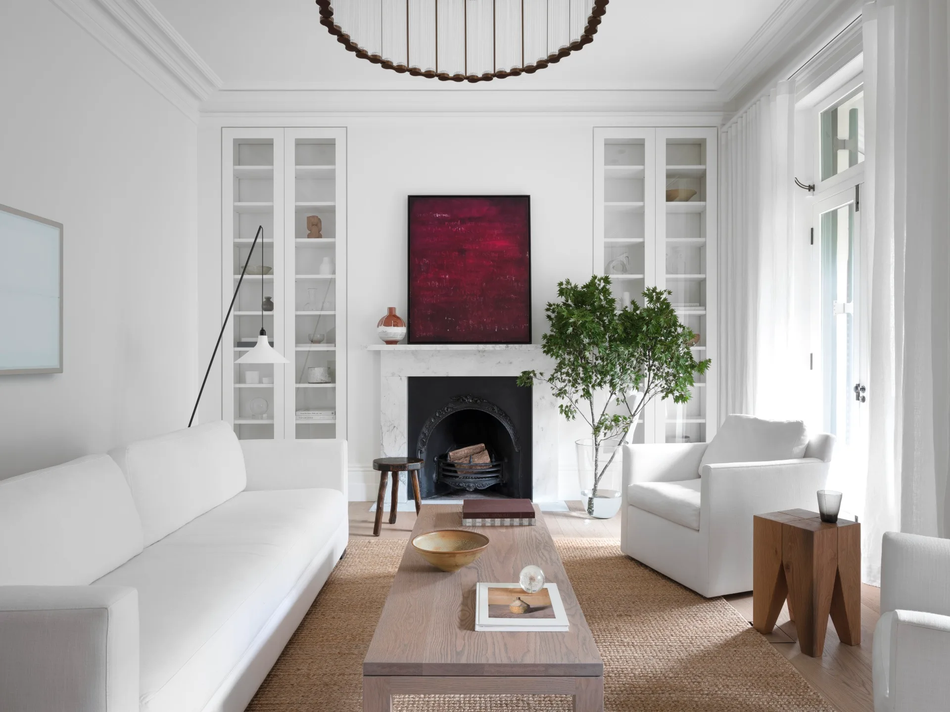 Living room in heritage listed terrace home