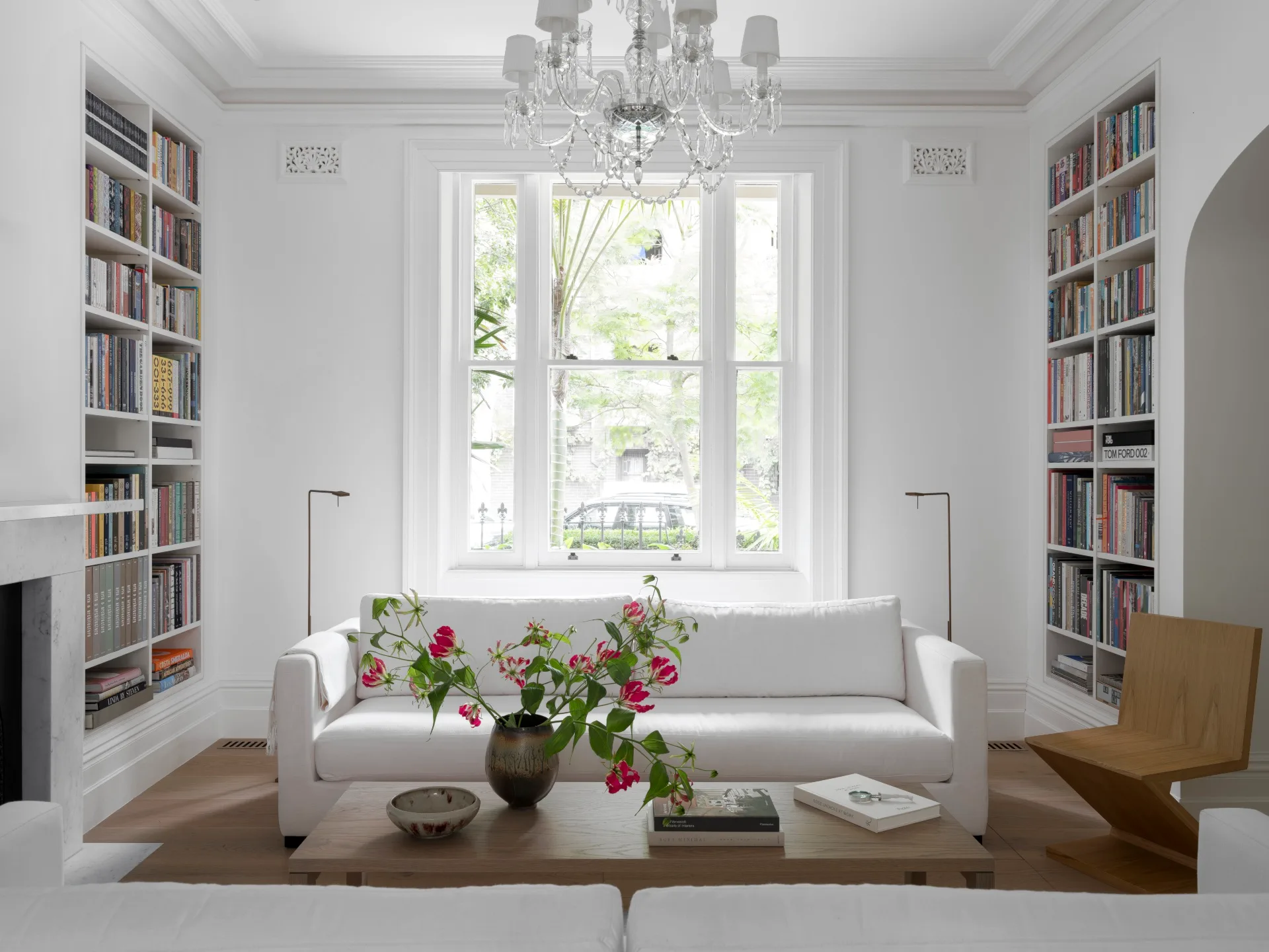 White couch in heritage listed terrace home