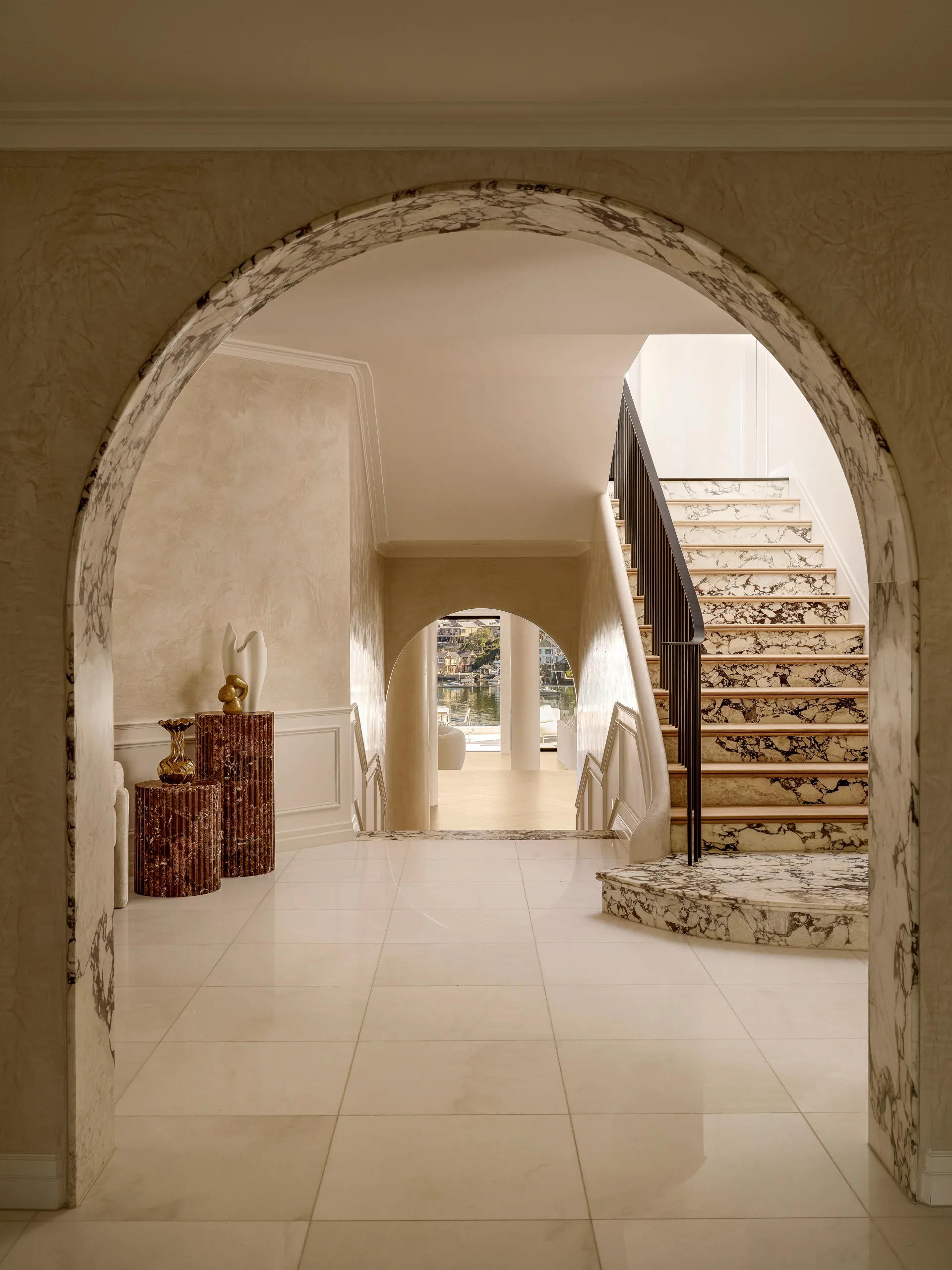 Neutral entryway with arch