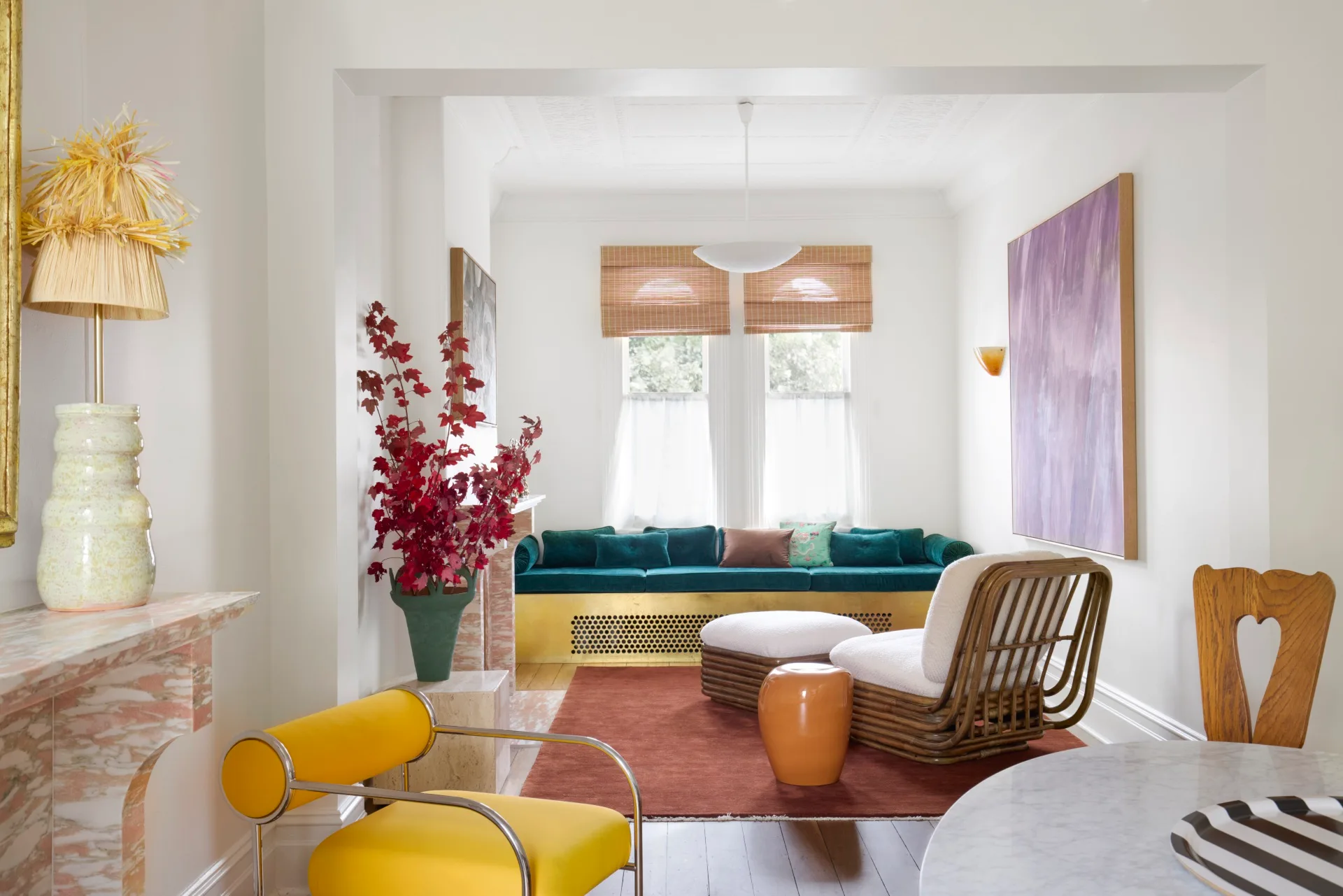 Living room in colourful Annandale terrace home