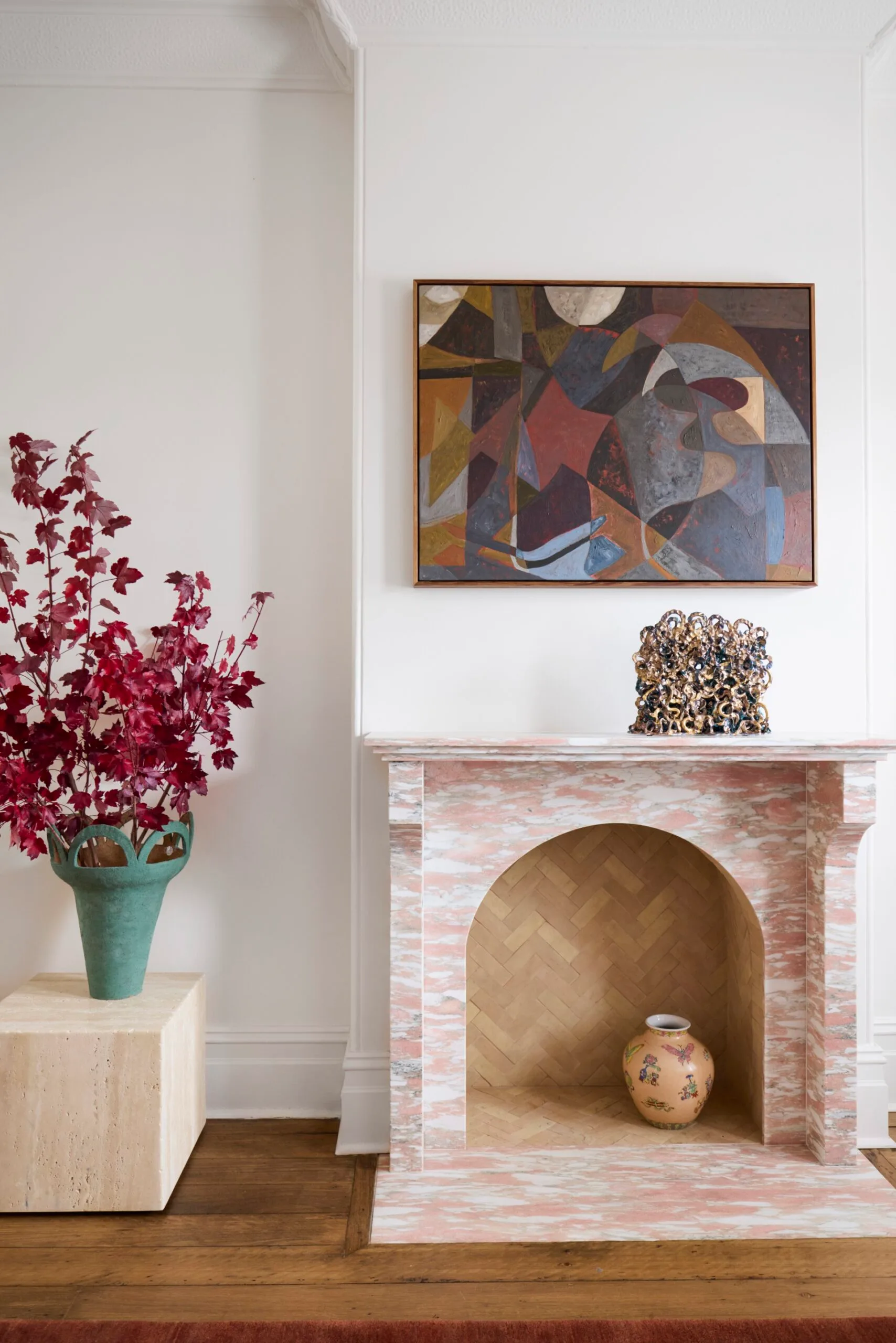 Fireplace in colourful Annandale terrace home