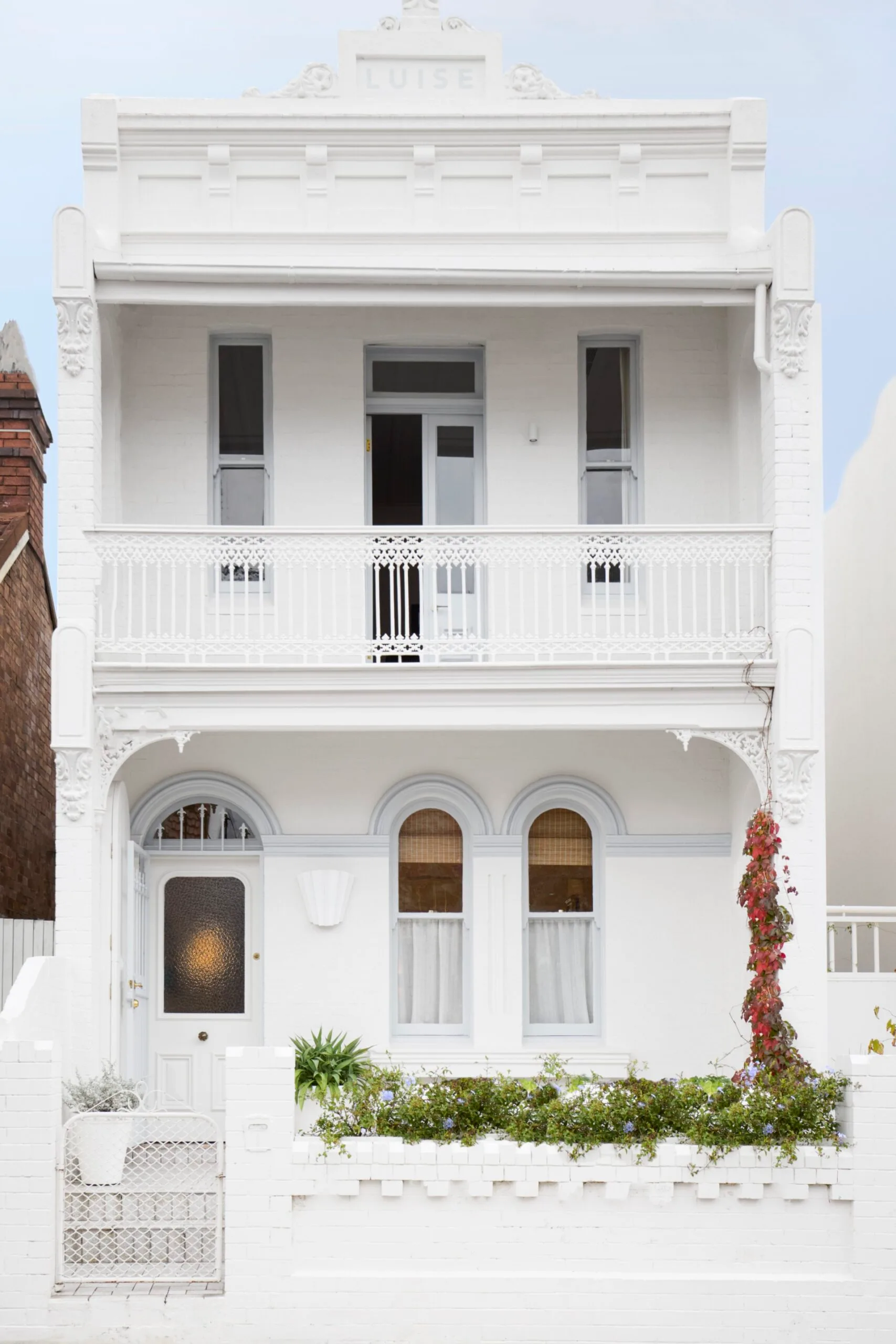 Facade of colourful Annandale terrace home