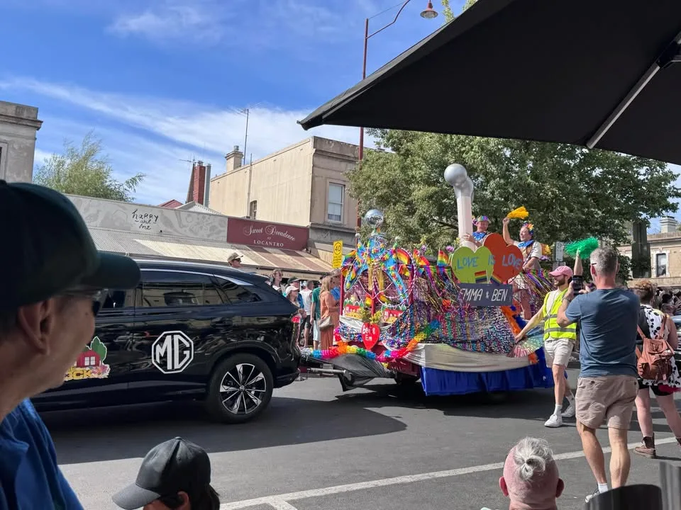 The Block 2025 contestants at the Daylesford Chill Out Festival parade